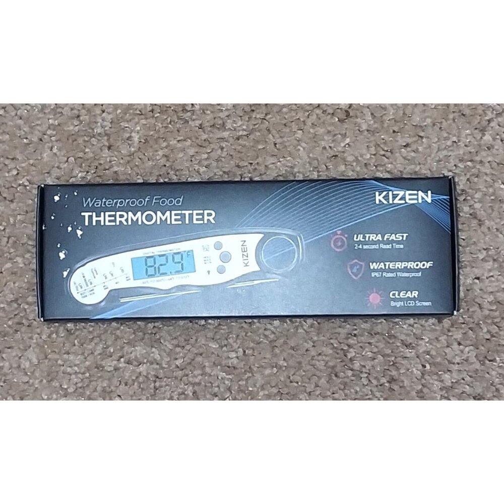 Kizen Digital Waterproof Instant Read Meat Thermometer Black